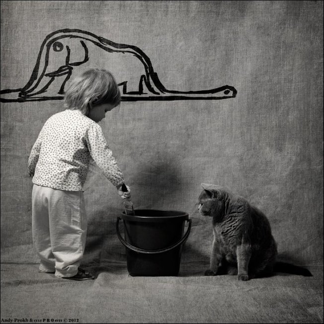 Коты и дети