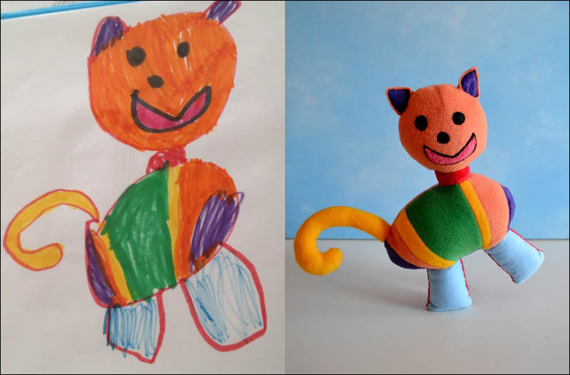 Игрушки сделанные по рисункам детей