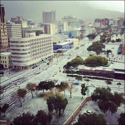 В Кейптауне выпал снег