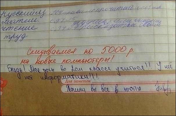 Записи из школьных дневников