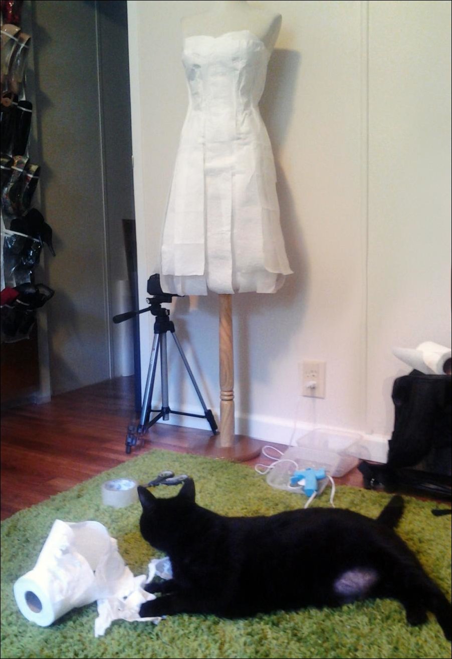 Свадебное платье из туалетной бумаги