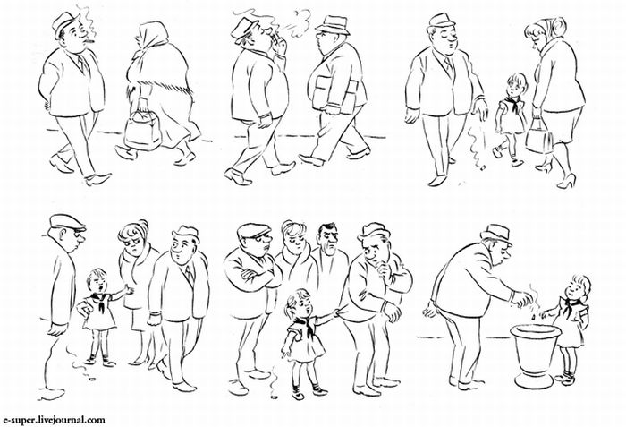 Зарисовки датского карикатуриста Херлуфа Бидструпа