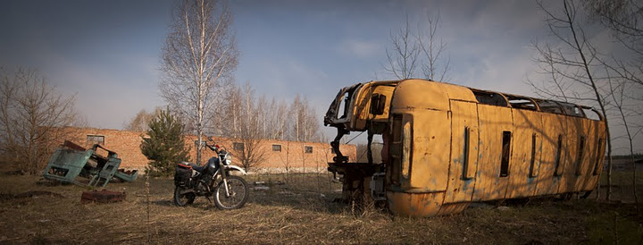 На мотоцикле по чернобыльской зоне