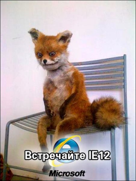 Фотожаба с чучелом лисицы