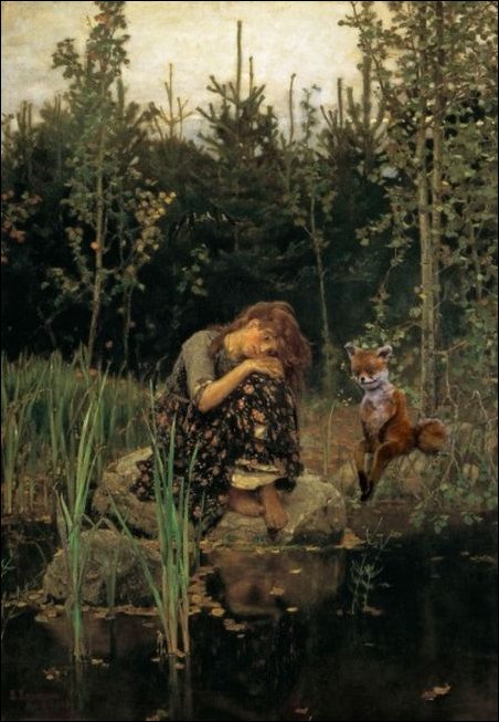 Фотожаба с чучелом лисицы