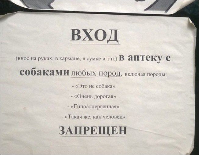 Смешные надписи и объявления