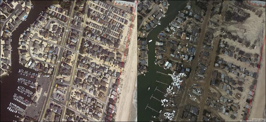 До и после урагана Сэнди